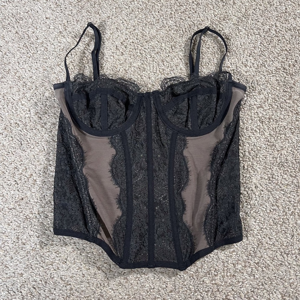 Out From Under Urban Outfitters	Women's Corset Lace Witchy Whimsigoth M Black